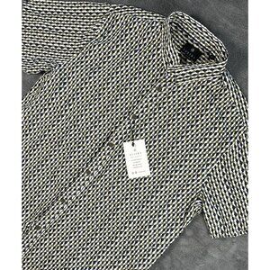 Vustra SS Button Down Shirt Men's XL Navy Olive Specks Lightweight NWT